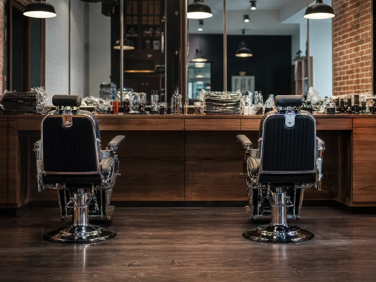 Neue Barberstühle in einem frisch renovierten Laden, größter Posten beim Eröffnen eines Barbershops