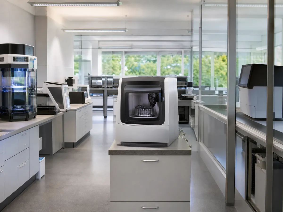 Dentallabor mit Fräsmaschine, 3D-Drucker und Scanner als große Posten der Investition