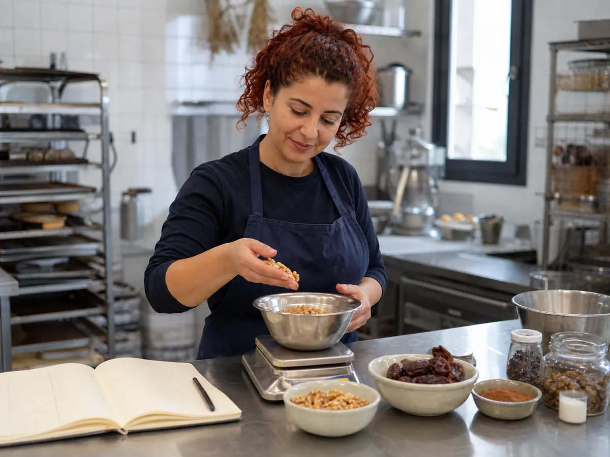 Gründerin entwickelt in ihrer Versuchsküche die Rezeptur für ihr Food-Startup