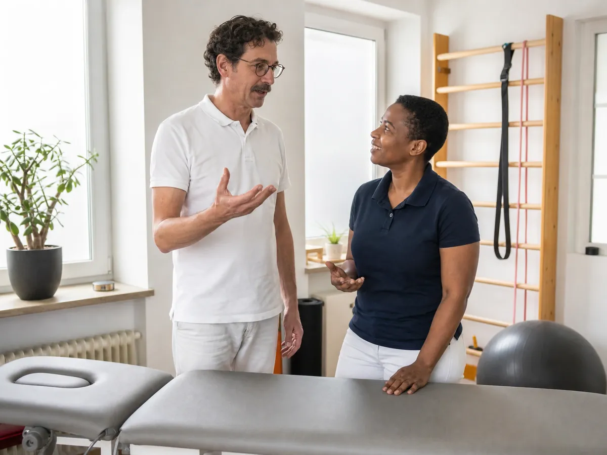 Zwei Physiotherapeuten in ihrer gemeinsamen Praxis – eine typische Rechtsform für Freiberufler