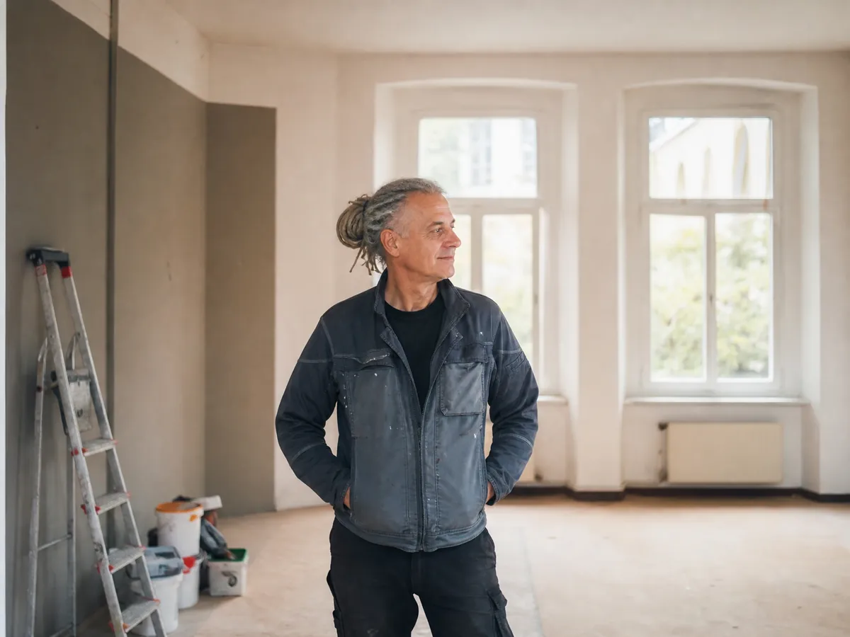 Gründer besichtigt die künftigen Kita-Räume in einem leerstehenden Altbau