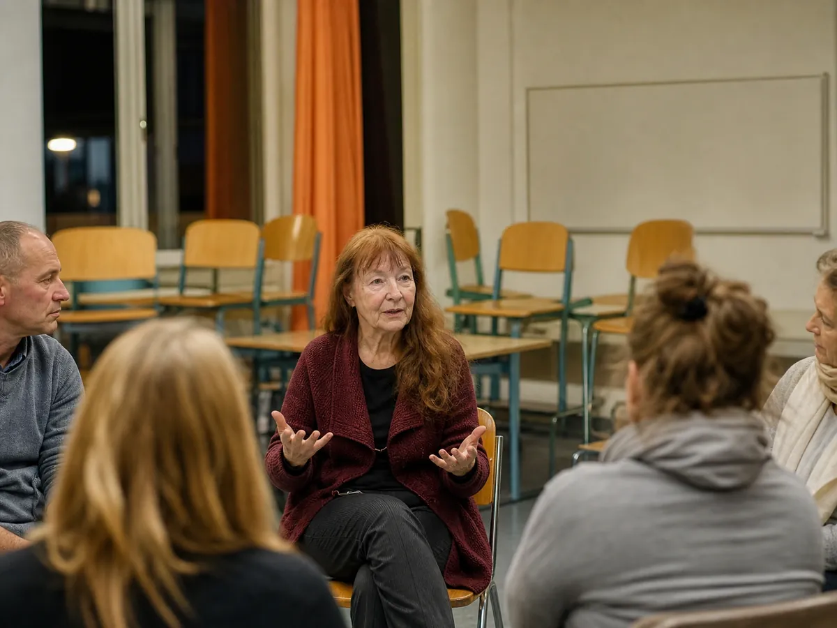 Initiatorin spricht bei der Gründungsversammlung des Trägervereins einer freien Schule