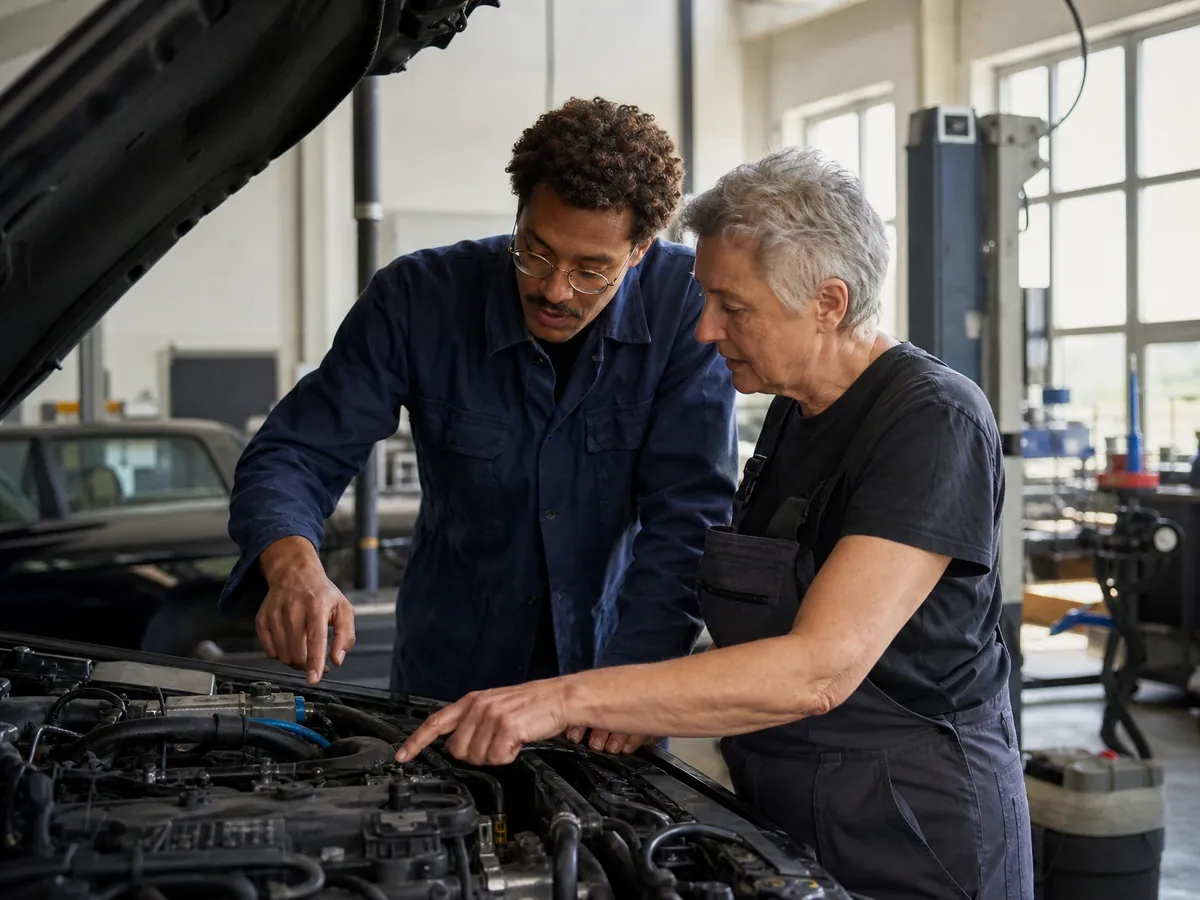 Kfz-Geselle arbeitet mit einer angestellten Meisterin, ein Weg ins Handwerk ohne eigenen Meister